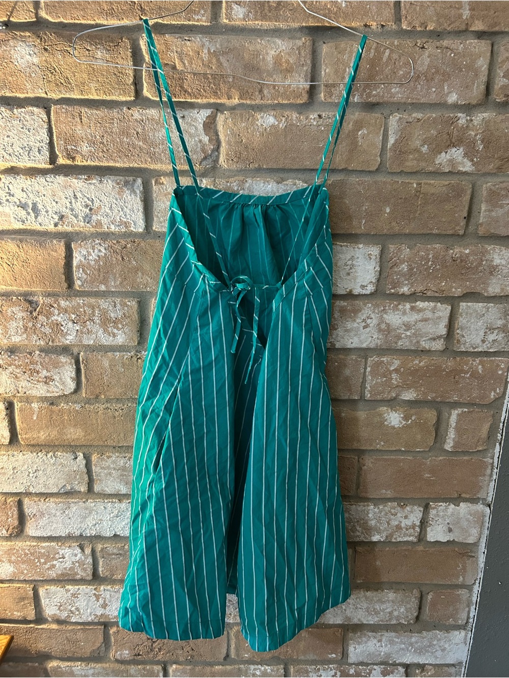 a new day Teal Green & White Striped Strapless Sundress